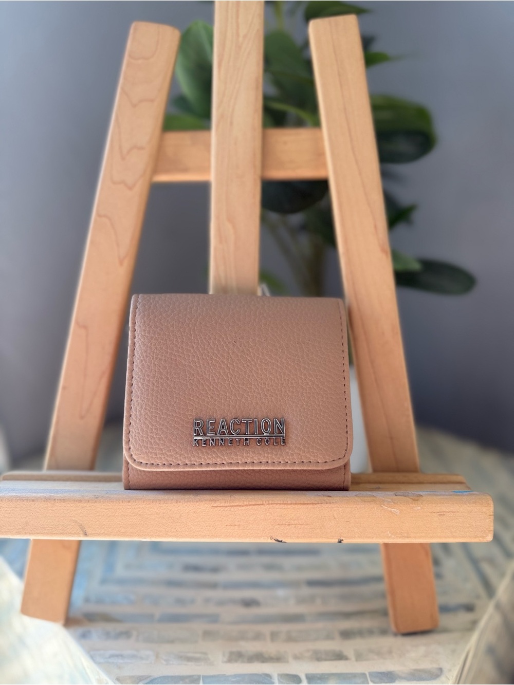 Kenneth Cole Reaction Foldover Compact Wallet - Taupe Brown